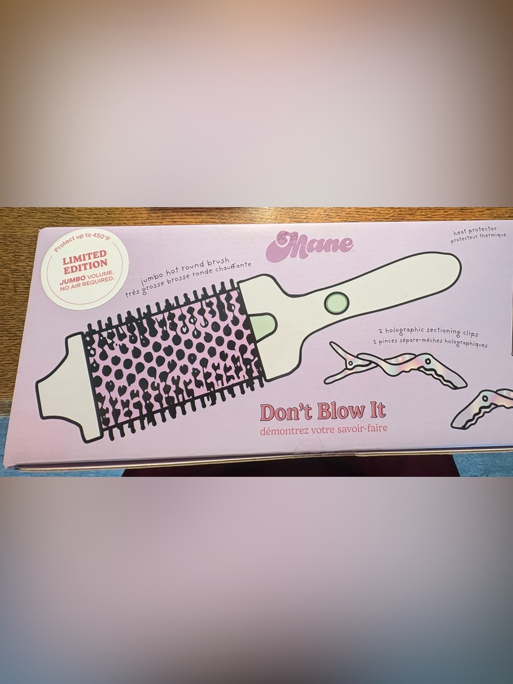 'Don't Blow It' Jumbo Round Brush Set in Pink - Limited Edition by Mane